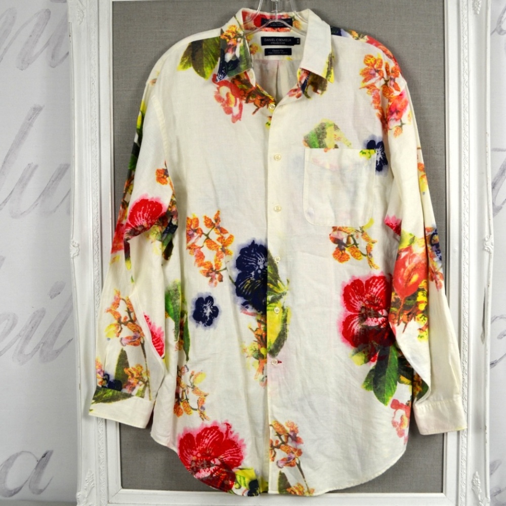 Daniel Cremieux Collection men's linen shirt M